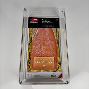 OXO Good Grips Refrigerator Storage Bin 8x14 Clear Fridge Organizer 13346300 NEW